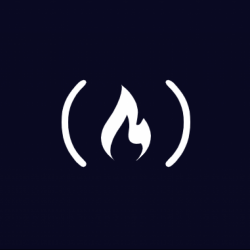 freeCodeCamp logo of campfire inside parenthesis